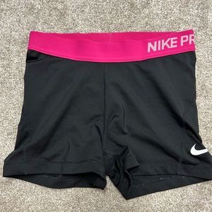 Nike Pros 3” Pink Thin Waistband Size Small